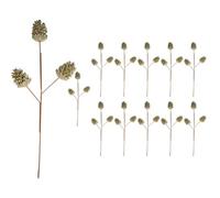 Shatchi 58Cm Glitter Pine Cone Christmas Picks - Champagne, Pack Of 12
