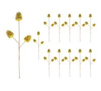 Shatchi 58Cm Glitter Pine Cone Christmas Picks - Gold, Pack Of 12