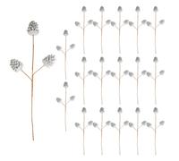 Shatchi 58cm Glitter Silver Pine Cone Christmas Picks | Size: 6 Pack Shatchi Silver 6 Pack