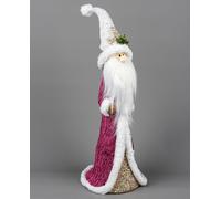 Shatchi 58cm Santa Burgundy / Gold - Christmas Figurine in Pink Shatchi Pink