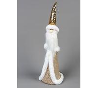 SHATCHI 58cm Santa Clause Figure Golden Santa Costume Sequin Hat Christmas Tabletop Centrepiece Showpieces Home Art & Craft Xmas Party Window Décor
