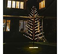 SHATCHI 5Ft/1.5m Pre-Lit Brown Snowy Twig Christmas Tree-112 Warm Micro LEDs Twinkling Cool White Mains Operated-Indoor/Outdoor Birch Tree Xmas Home Light Decoration, Metal, 150 cm