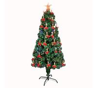 (5Ft) Candle & Bow Ornaments Fibre Optic Christmas Tree LED Pre-Lit