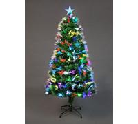 Shatchi 5Ft/150Cm Flowers Fibre Optic Christmas Tree Led Pre-Lit