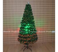 Shatchi 5Ft 150Cm Led Fibre Optic Christmas Tree Multi Colour Changing With Various Effects Xmas Decoration, Green
