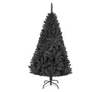 SHATCHI 5ft/1.5m Black Bushy Imperial Pine Artificial Deluxe Christmas Tree Hinged Branches 404 Pencil Point Tips with Metal Stand Xmas Home Decorations, PVC, 150 cm