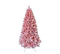 SHATCHI 5Ft Flocked Pink Christmas Tree Snow Dusted Artificial Pine Foldable Metal Stand 404 Tips Hinged Branches Snowy Bushy Luxury Holiday Home Decoration, PVC, 150cm