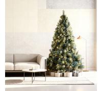 Shatchi 5FT Pre lit Kentucky Christmas Tree With Long life Energy Saving Warm White LED Lights in Green Shatchi Green 5ft