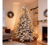 Shatchi 5FT Prelit Helsinki Christmas Tree Warm White LEDs Shatchi White 5ft