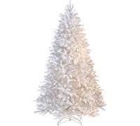 "SHATCHI 5ft/1.5m Pre-Lit Artificial Christmas Tree Alaskan Pine 350 Tips-130 Warm White LEDs Metal Stand Xmas Home Decorations, 150cm"