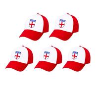 SHATCHI 5Pcs England St George Cross Printed Baseball Cap for FIFA 2026 World Cup - Adjustable White Supporters Hat for Football Matches, Sports Events, Travel, Fan Celebrations and Outdoor Wear