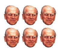 SHATCHI 5Pcs Prince Philip Royal Family Face Mask King’s Coronation Supplies Celebrities Face Masks UK Hen Night Stag Parties Fancy Dress Bulk Wholesale