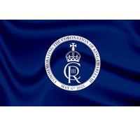 Shatchi 5X3Ft Navy Blue Flag New King Charles Iii Cypher British Sovereign Coronation