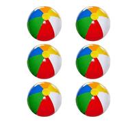 SHATCHI 6 Pcs 20 Inch Inflatable Rainbow Beach Ball, Multicolour Blow Up Pool Toy for Swimming Pool Parties, Summer Outdoor Water Games, Holiday Beach Play, Garden Fun and Pool Party Decoration