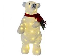 Shatchi 60Cm Battery Operated 50 Led Light Up Polar Bear Christmas Decoration, Warm White