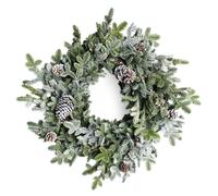 Shatchi 60cm Cypress Pine Wreath Realistic Pine Cone Christmas Decore in Green | Size: 600mm Shatchi Green 600mm
