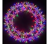 SHATCHI 60Cm Starburst Wreath Shape Silhouette with 320 Multicolour LEDs Twinkling Micro LED Lights Christmas Display Indoor and Outdoor Window Wall Decorations