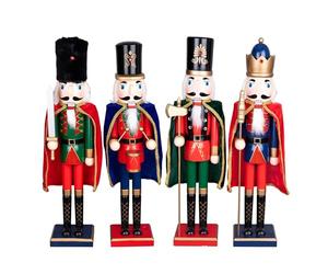 SHATCHI 60cm Wooden Christmas Nutcrackers Soldiers King Puppet Large Figurines Xmas Home Decoration Ornament -Supplied Any One, Red/Green/Blue
