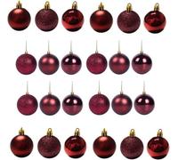 Shatchi 60mm/18Pcs Christmas Baubles Shatterproof Burgundy, Tree Decorations in Burgundy Shatchi Burgundy