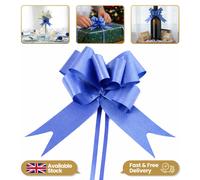 Shatchi 60pcs Navy Blue 50mm/5cm Large Ribbon Pull Bows for Gift Wrapping, Hampers, Florist Bouquets, Wedding Cars & Party Décor Pullbow in Dark Blue Shatchi Dark Blue