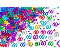 Shatchi 60Th Birthday Confetti Multicolour 4 Pack X 14 Grams Birthday Decoration Foil Metallic 4 Pack