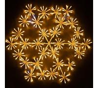 64Cm Starburst Snowflake Shape Silhouette with 300 Warm White LEDs Twinkling Micro LED Lights Christmas Display Indoor and Outdoor Window Wall Decorations