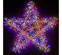 SHATCHI 65Cm Starburst Star Shape Silhouette with 360 Multicolour LEDs Twinkling Micro LED Lights Christmas Display Indoor and Outdoor Window Wall Decorations