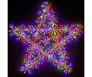 SHATCHI 65Cm Starburst Star Shape Silhouette with 360 Multicolour LEDs Twinkling Micro LED Lights Christmas Display Indoor and Outdoor Window Wall Decorations