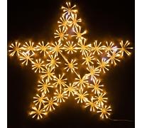 Shatchi 65Cm Starburst Star Shape Silhouette with 360 Warm White LEDs Twinkling Micro LED Lights Christmas Display in Yellow Shatchi Yellow