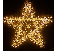 Shatchi 65Cm Starburst Star Shape Silhouette With 360 Warm White Leds Twinkling Micro Led Lights Christmas Display