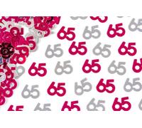 Shatchi 65Th Birthday Confetti Pink & Silver 4 Pack X 14 Grams Birthday Decoration Foil Metallic 4 Pack