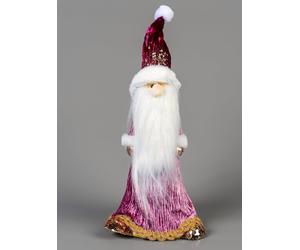 Shatchi 66cm Burgundy Santa - Christmas Figurine in Pink Shatchi Pink