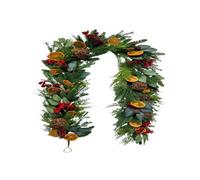 Shatchi 6Ft/1.8M Orange & Berry Christmas Garland - Autumn Mantel & Staircase Decoration