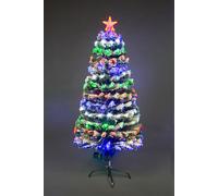 Shatchi 6Ft/180cm Frosted Tips 8 Modes Fibre Optic Christmas Tree LED Pre-Lit in Green | Size: 6ft Shatchi Green 6ft