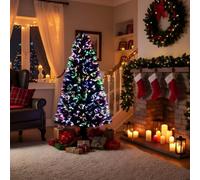 Shatchi 6Ft/180Cm Multicolour Fibre Optic Christmas Tree Led Pre-Lit