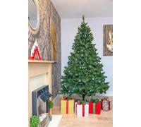 Shatchi 6Ft Pre-Lit Black Bushy Imperial Pine Artificial Deluxe Christmas Tree Hinged Branches Pencil Point Tips With Metal Stand