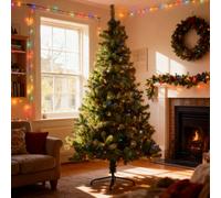 Shatchi 6Ft Prelit Green Alaskan Pine Christmas Tree Multicolour Leds