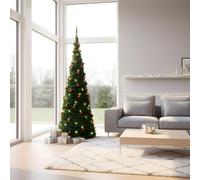 Shatchi 6Ft Prelit Pre Pop Up Christmas Tree Led Warm White Lights With Red Baubles
