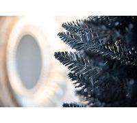 SHATCHI Tasmanian Mixed Colours Shiny Tinsel Pencil Tips Luxurious Slim Artificial Christmas Tree Hinged Branches Xmas Holiday Home Decorations - 6Ft/7Ft, Polyvinyl Chloride Metal, Black/Silver, 6Ft