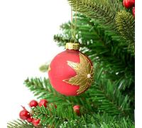 Shatchi 6pcs Hand Painted Glass Christmas Tree Baubles Balls Hanging Ornaments Decorations Seasonal Home Décor Xmas