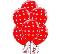 Shatchi 6pcs Red Polka Dots Balloons Decorations Birthday Wedding Valentine Day Celebrations Home Décor Bedroom Room, One Size