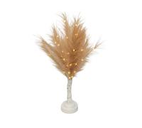 SHATCHI 70cm Champagne Feather Tree Table Lamp Warm White LEDs Lighted Pampas Tree - Battery-Operated Decorative Night Light for Christmas, Home, Events, Holiday Decorations
