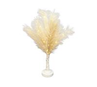 Shatchi 70cm Lighted Feather Tree Lamp - Warm White LED, Battery Operated in Cream Shatchi Cream