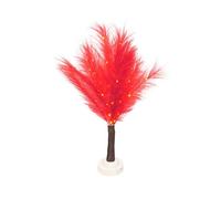 Shatchi 70cm Lighted Feather Tree Lamp - Warm White LED, Battery Operated in Red Shatchi Red