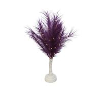 SHATCHI 70cm Purple Feather Tree Table Lamp Warm White LEDs Lighted Pampas Tree - Battery-Operated Decorative Night Light for Christmas, Home, Events, Holiday Decorations