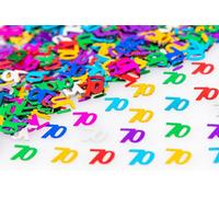 Shatchi 70Th Birthday Confetti Multicolour 2 Pack X 14 Grams Birthday Decoration Foil Metallic 2 Pack