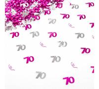 Shatchi 70Th Birthday Confetti Pink & Silver 1 Pack X 14 Grams Birthday Decoration Foil Metallic 1 Pack