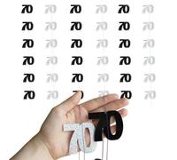 Shatchi 70Th Glitz Black Anniversary Birthday Metallic Hanging String Shiny Foil Wall Decorations Pack Of 6
