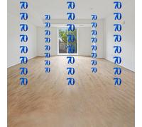 Shatchi 70Th Glitz Blue Anniversary Birthday Metallic Hanging String Shiny Foil Wall Decorations Pack Of 6