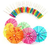 SHATCHI 72/144 Cocktail Umbrellas Mini Paper Tropical Summer Party Food Drink Cup Cake Decorations Picks Sticks Cocktail Accessories, Assorted Parasol
